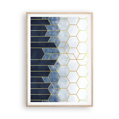 Pôster com moldura de carvalho claro - Composição em ritmo sincopado - 70x100 cm