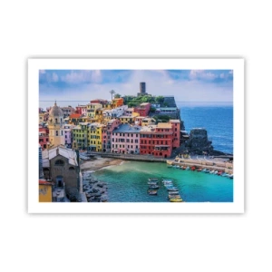 Pôster - Cidade mágica mediterrânea - 70x50 cm