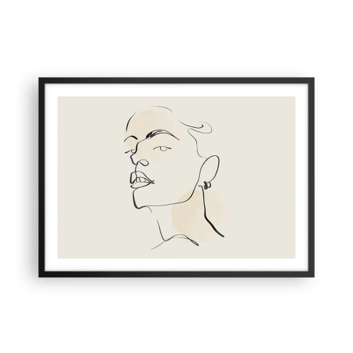 Pôster com moldura preta - Olhar orgulhoso - 70x50 cm