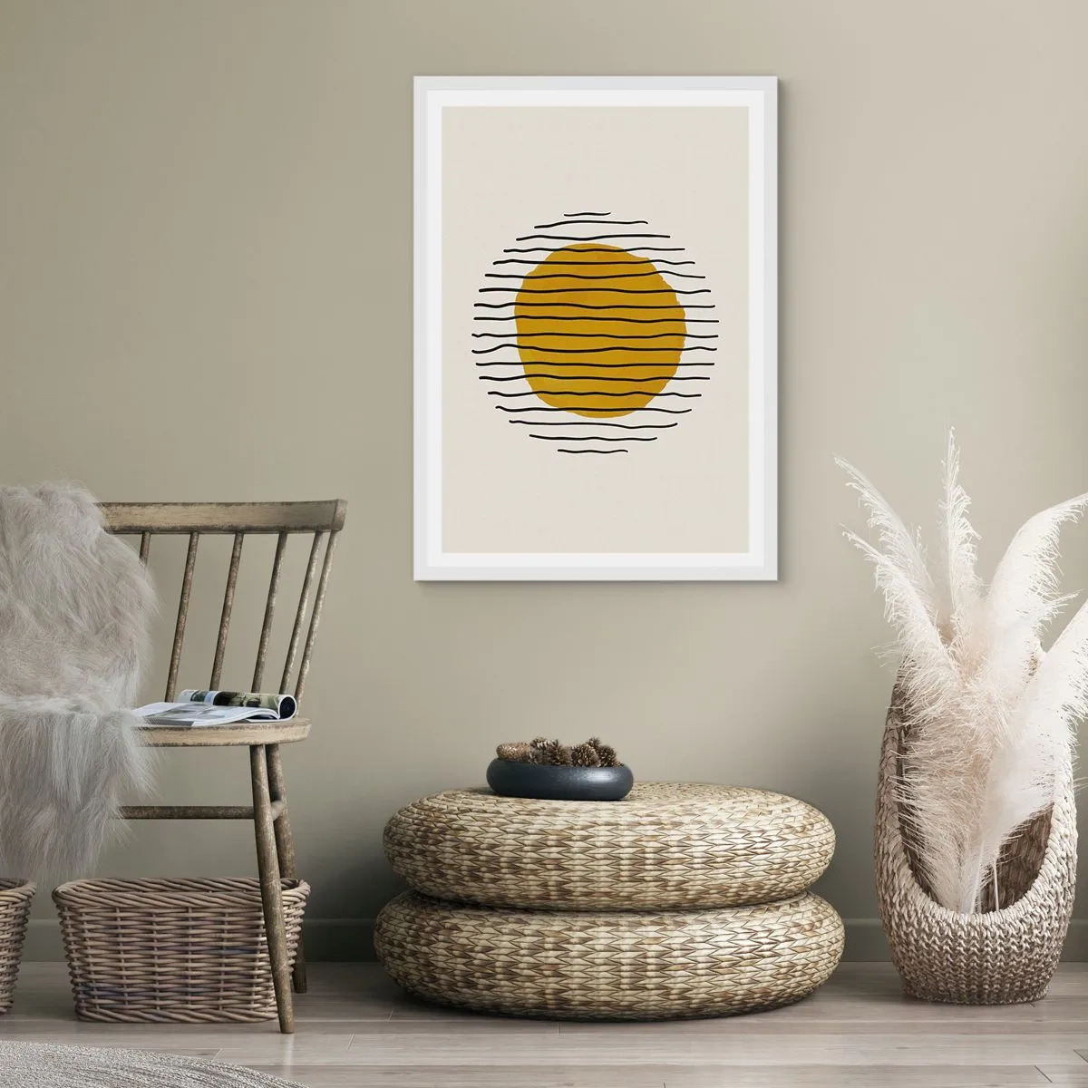 Pôster em moldura branca - Abstração a tremer com o calor - 61x91 cm