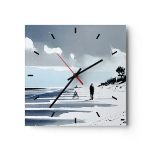 Relógio de parede - Relógio em vidro - Sozinho - 30x30 cm