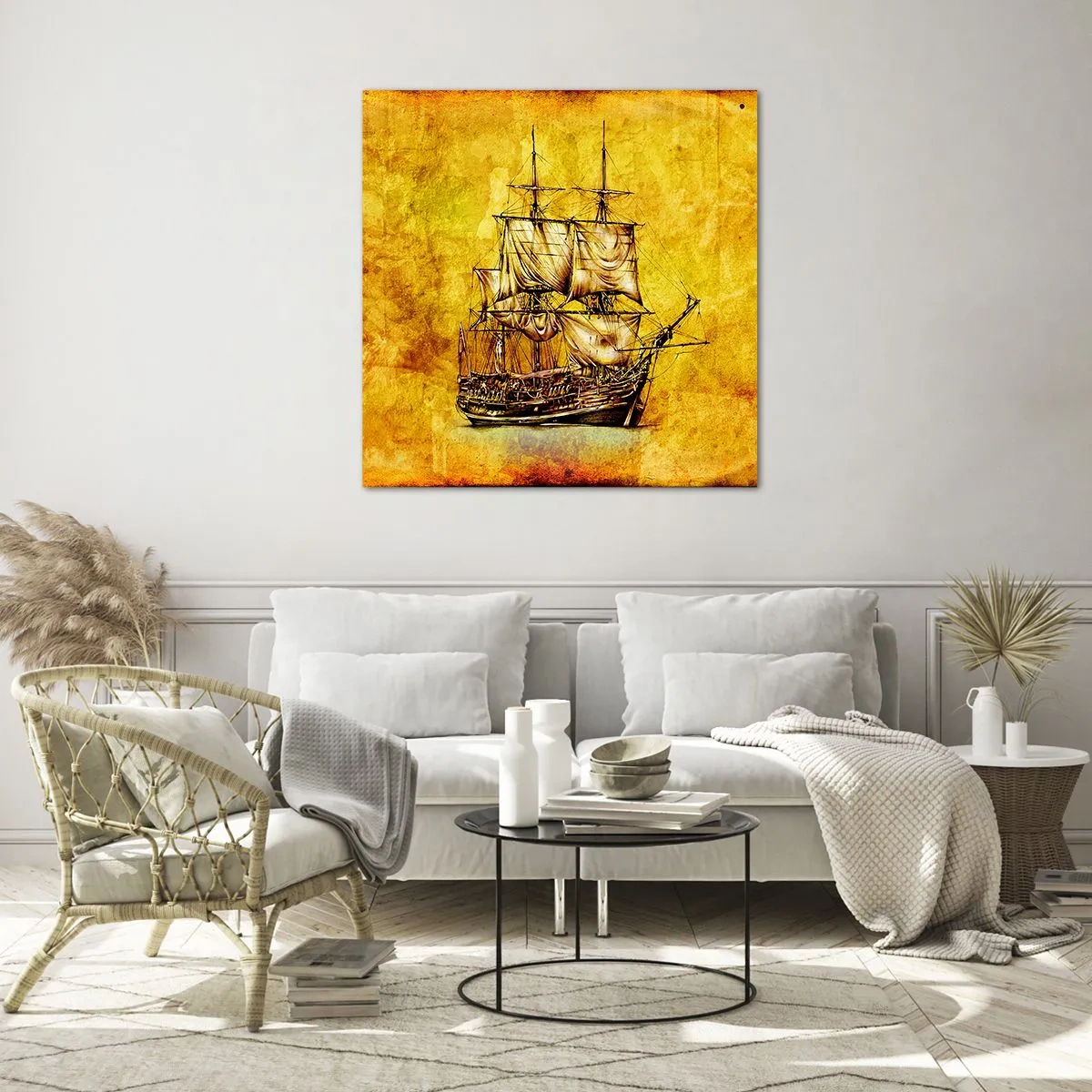 Quadro em vidro - Direção Tortuga! - 70x70 cm