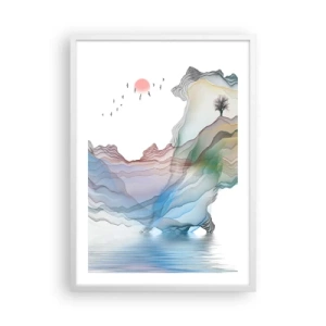 Pôster em moldura branca - Em direção às montanhas de cristal - 50x70 cm