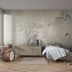 Papel de Parede Premium Sand - Minha vida maravilhosa na cidade - Grafite, Pedaço, Gráficos - 100x70 cm