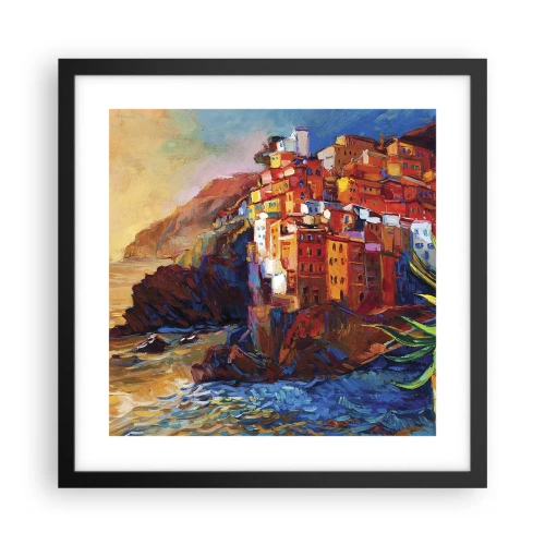 Pôster com moldura preta - Vibrações italianas - 40x40 cm