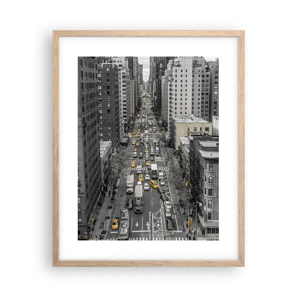 Pôster com moldura de carvalho claro - Vida em Nova York - 40x50 cm