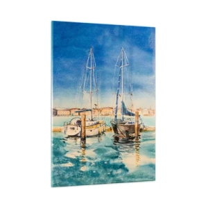 Quadro em vidro - Lagoa ensolarada - 50x70 cm