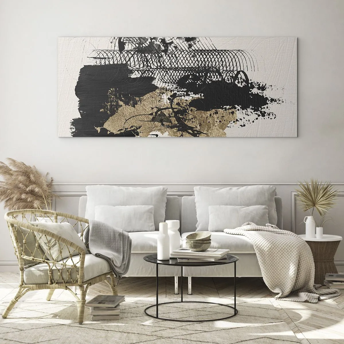 Quadro em vidro - Composição com paixão - 100x40 cm