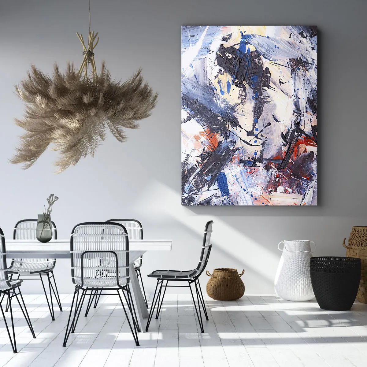 Quadro em tela - Dança louca da abstração - 65x120 cm