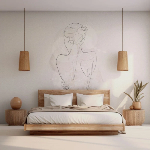 Papel de Parede Autocolante Deluxe Sticker - Como um instrumento sensível - Mulher, Corpo, Gráficos - 400x280 cm