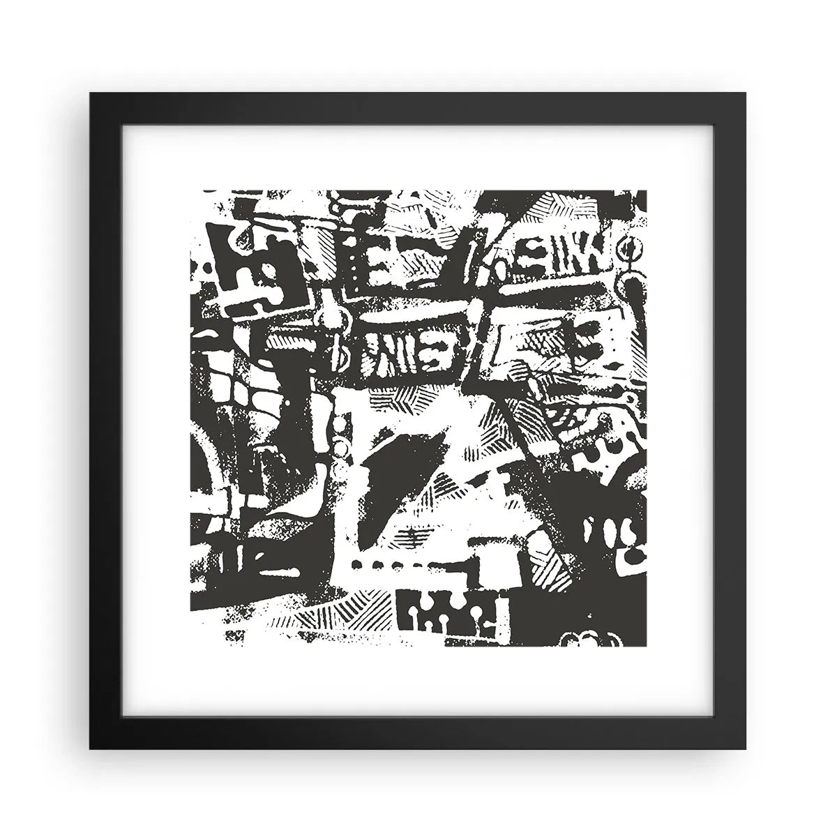 Pôster com moldura preta - Ordem ou caos? - 30x30 cm