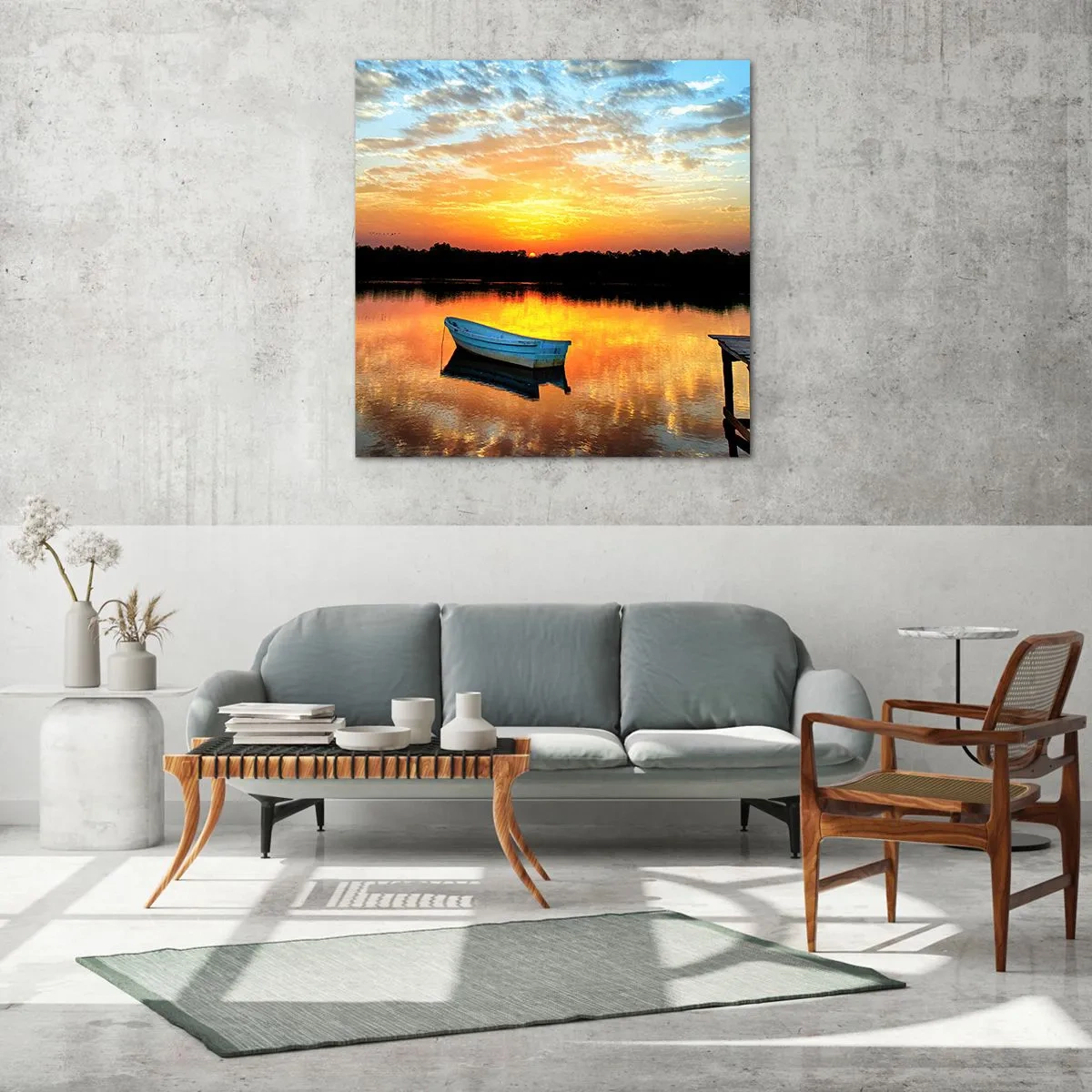 Quadro em vidro - Olhe, ouça, medite - 50x50 cm