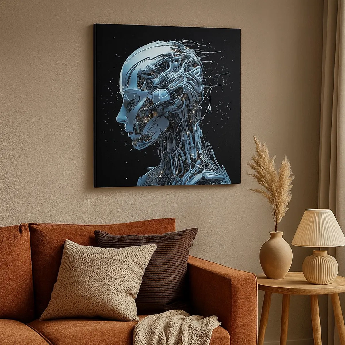 Quadro em tela - A tecnologia é uma mulher - 30x30 cm