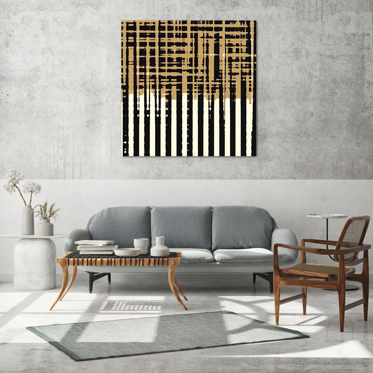 Quadro em vidro - Abstração arquitetónica - 40x40 cm