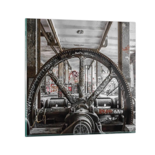 Quadro em vidro - A vida secreta da fábrica - 70x70 cm