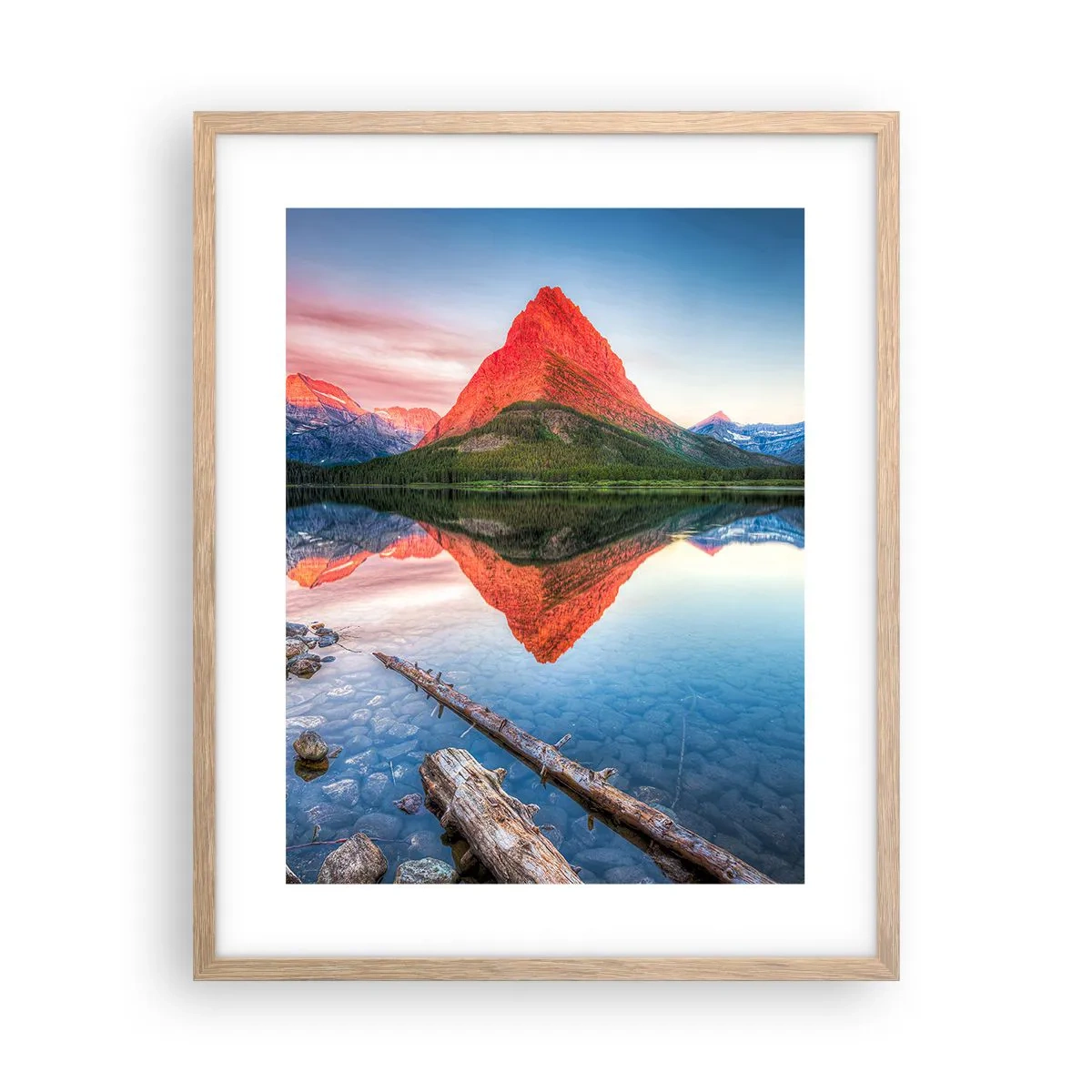 Pôster com moldura de carvalho claro - Calor e frio - 40x50 cm