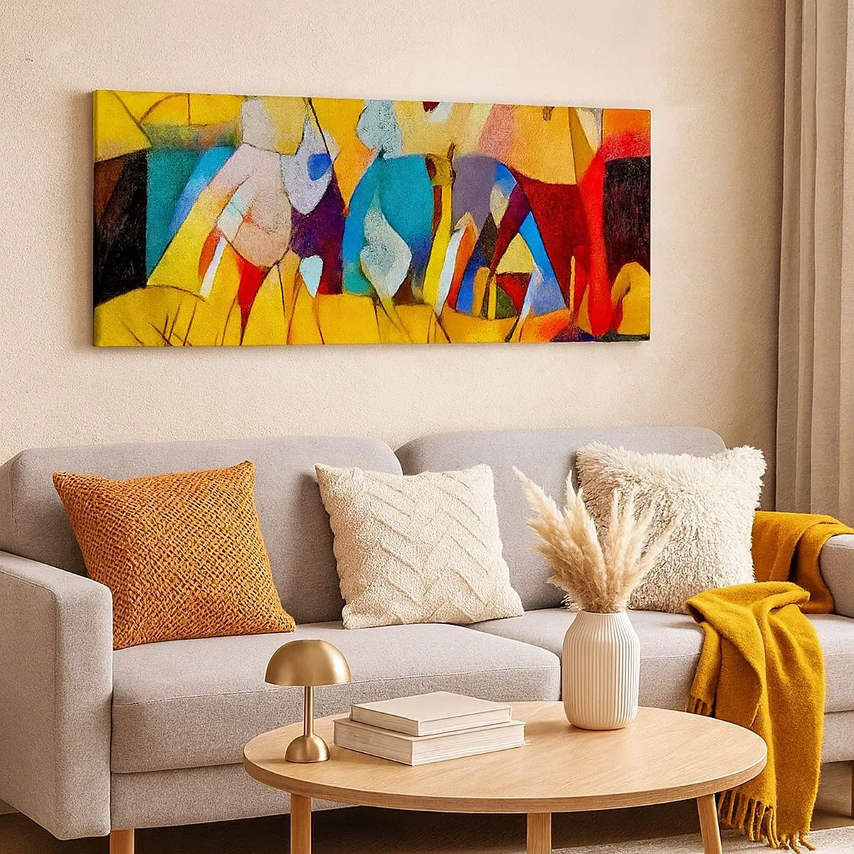 Quadro em tela - Sol - vida - alegria - 100x40 cm