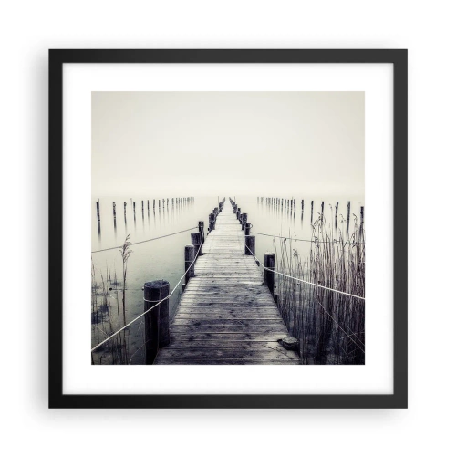 Pôster com moldura preta - Mergulhe em paz - 40x40 cm