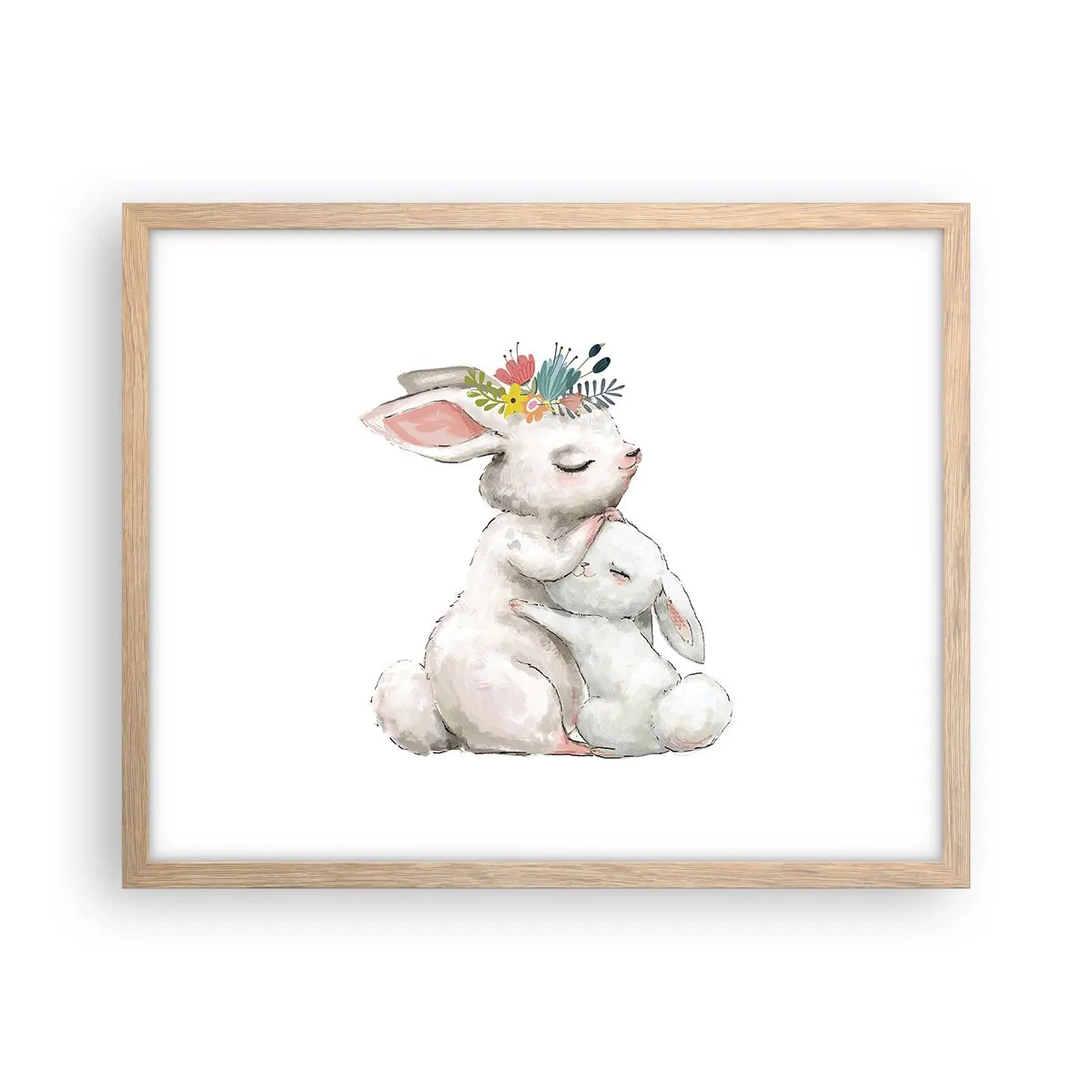 Pôster com moldura de carvalho claro - Nada melhor do que amor de mãe - 50x40 cm