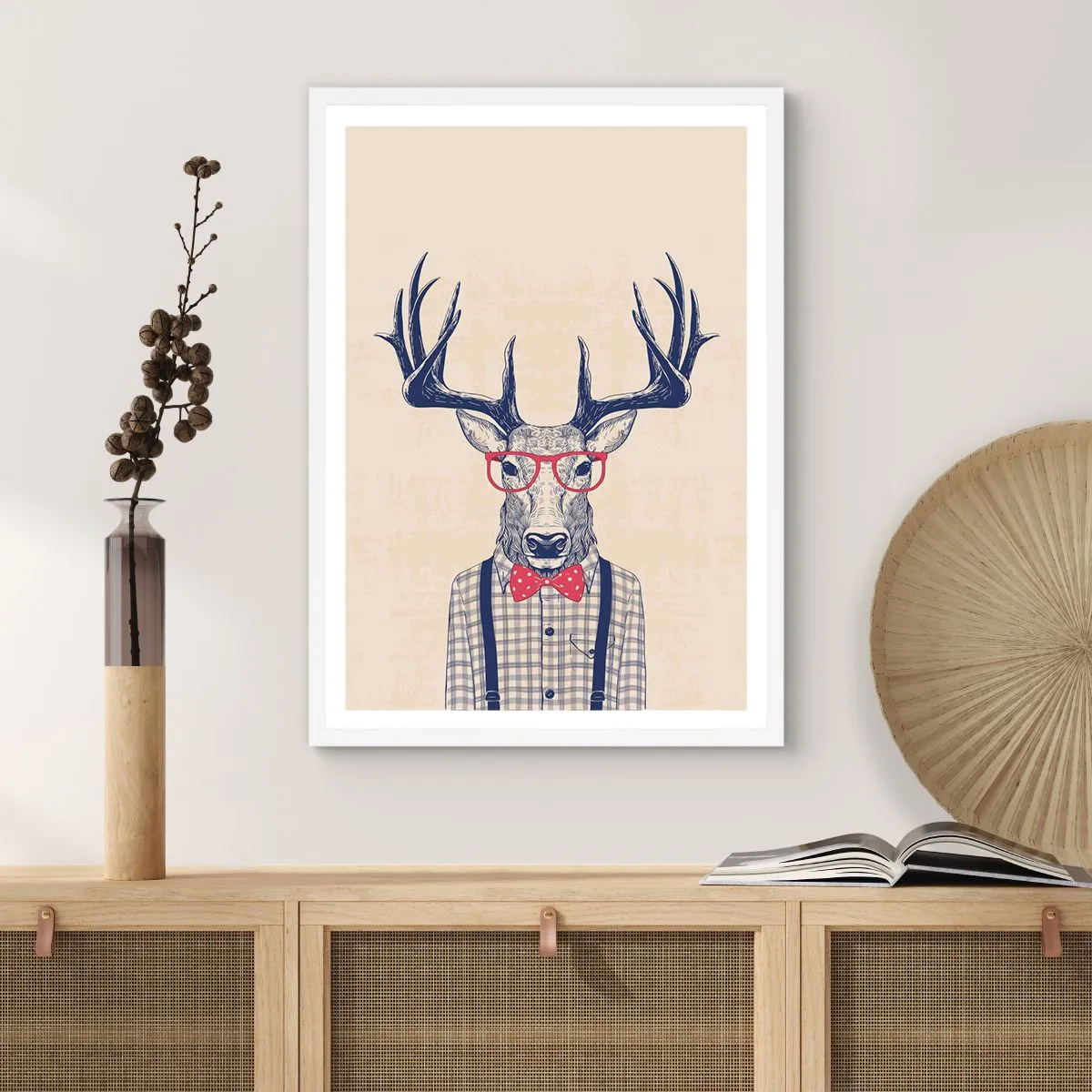 Pôster em moldura branca - Extravagância engraçada - 61x91 cm