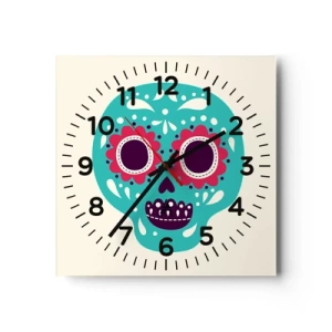 Relógio de parede - Relógio em vidro - Vida – diversão até a morte - 30x30 cm