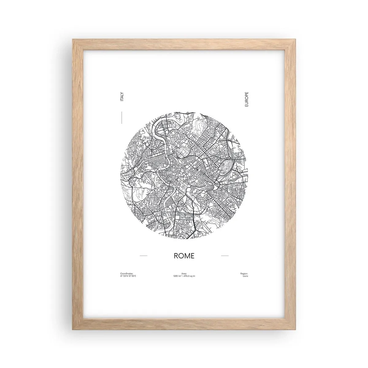 Pôster com moldura de carvalho claro - Anatomia de Roma - 30x40 cm