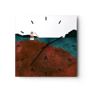 Relógio de parede - Relógio em vidro - Olhando para o mar - 30x30 cm