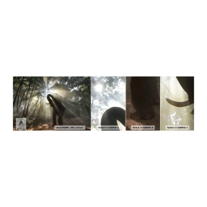 Amostra de Papel de Parede Standard Eco - Sob a estrela da sorte - Paisagem, Elefante, Selva - 100x30 cm