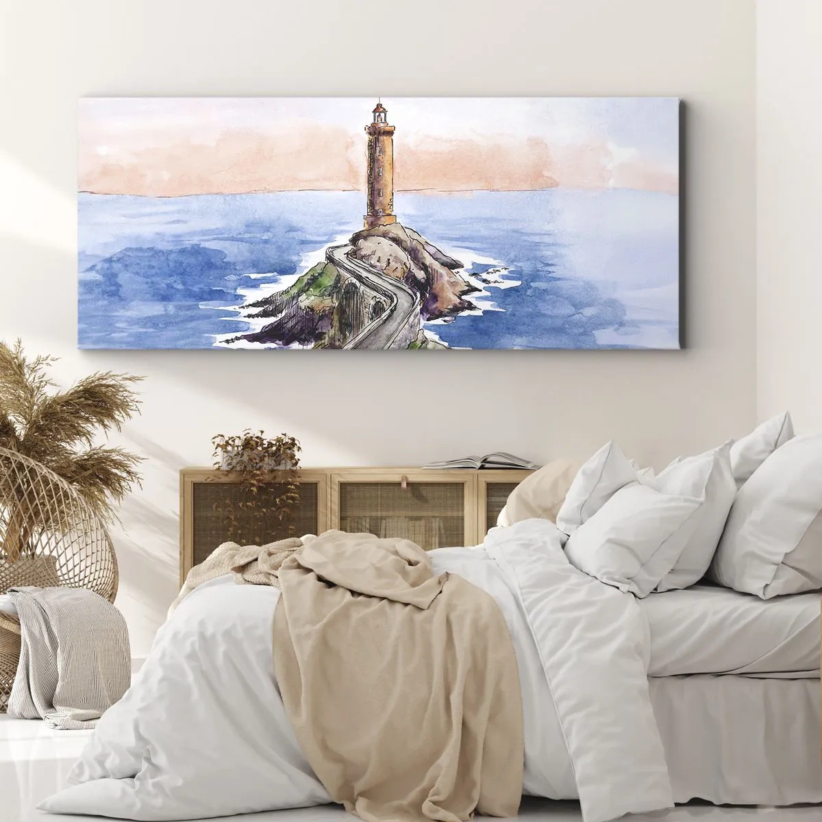 Quadro em tela - De frente para o mar - 120x50 cm