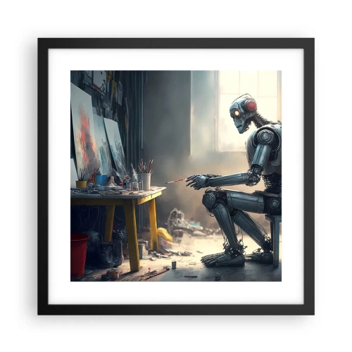 Pôster com moldura preta - O ato de criação - 40x40 cm