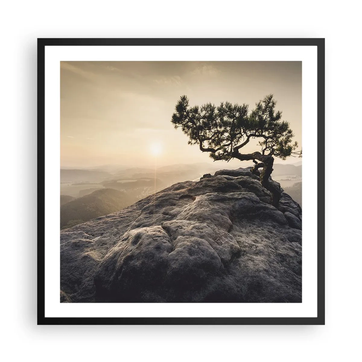 Pôster com moldura preta - A vida ganha sempre - 60x60 cm