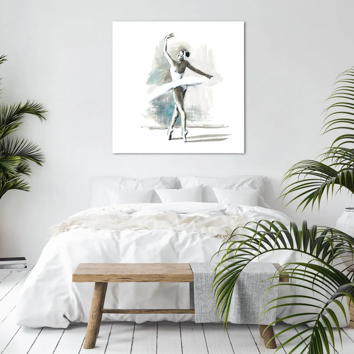 Quadro em tela - Encantada num cisne - 50x50 cm