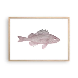 Pôster com moldura de carvalho claro - Peixe de olhos grandes - 70x50 cm