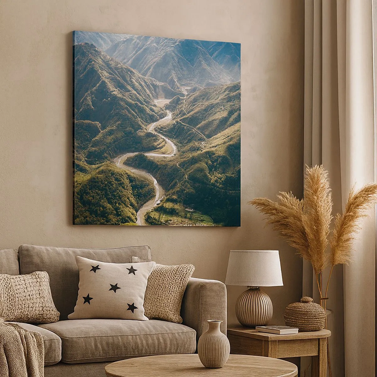 Quadro em tela - Direto do coração das montanhas - 30x30 cm