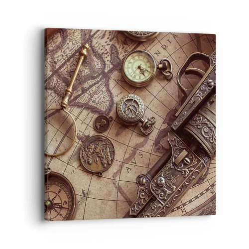 Quadro em tela - A aventura nos chama - 40x40 cm