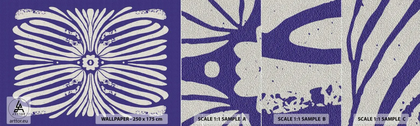 Amostra de papel de parede Premium Sand - Inspirações étnicas - Boho, Botânico, Pedaço - 100x30 cm