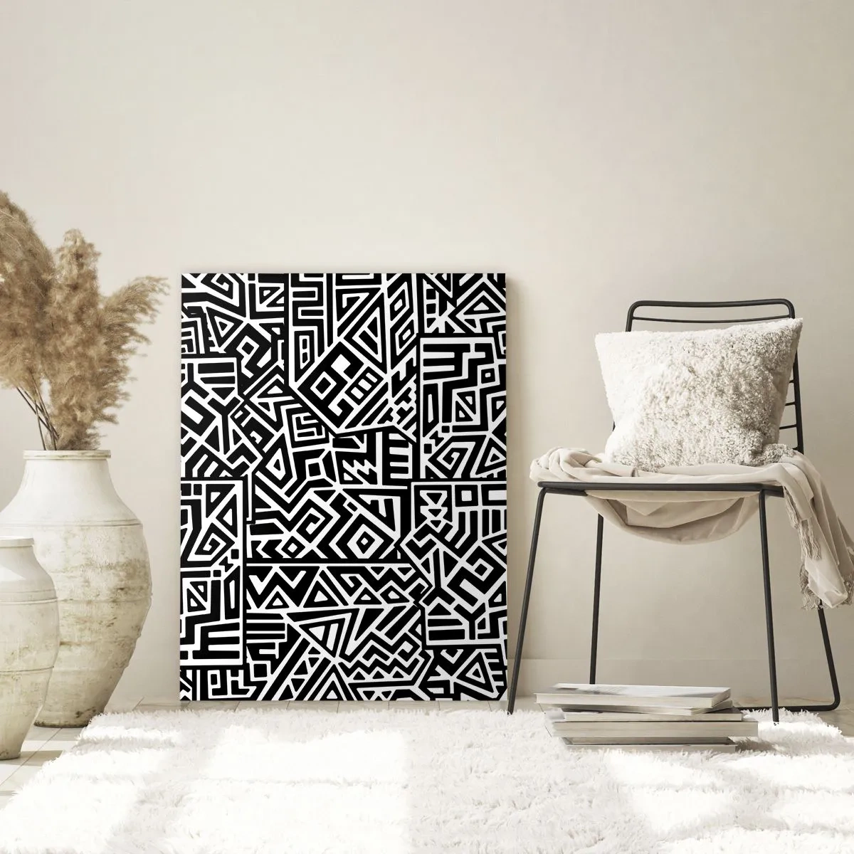 Quadro em vidro - Composição pré-colombiana - 50x70 cm