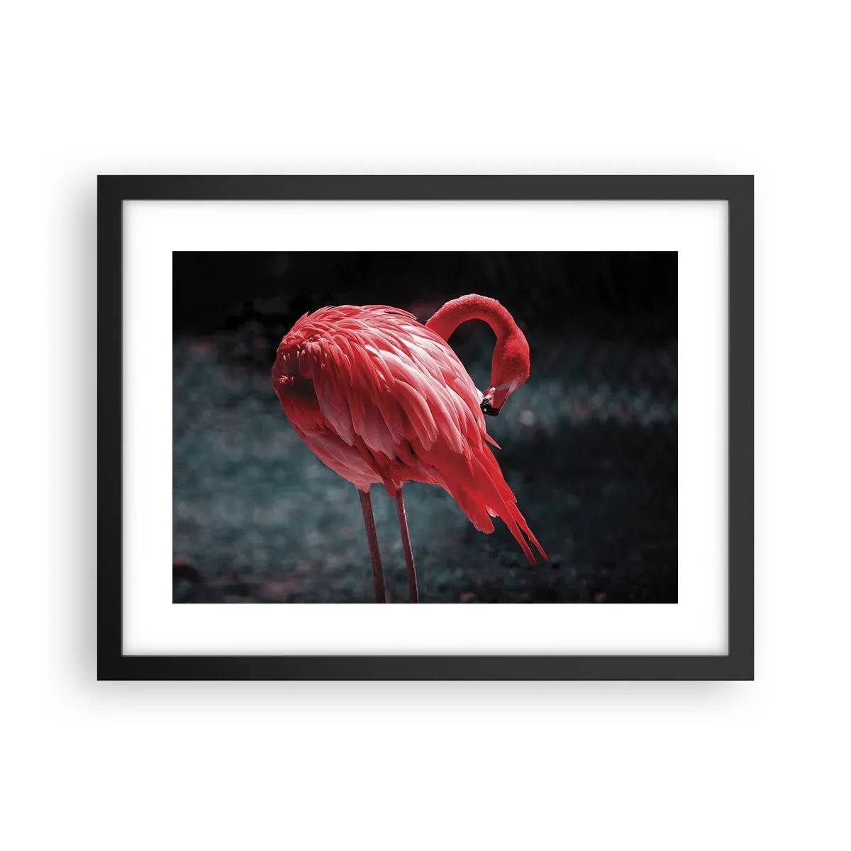 Pôster com moldura preta - Poema carmesim da natureza - 40x30 cm