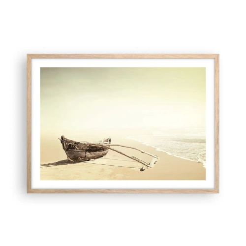 Pôster com moldura de carvalho claro - Memória dos mares do sul - 70x50 cm