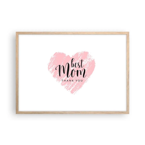 Pôster com moldura de carvalho claro - Sempre o momento certo - 70x50 cm