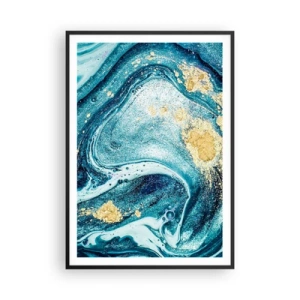 Pôster com moldura preta - Redemoinho azul - 70x100 cm