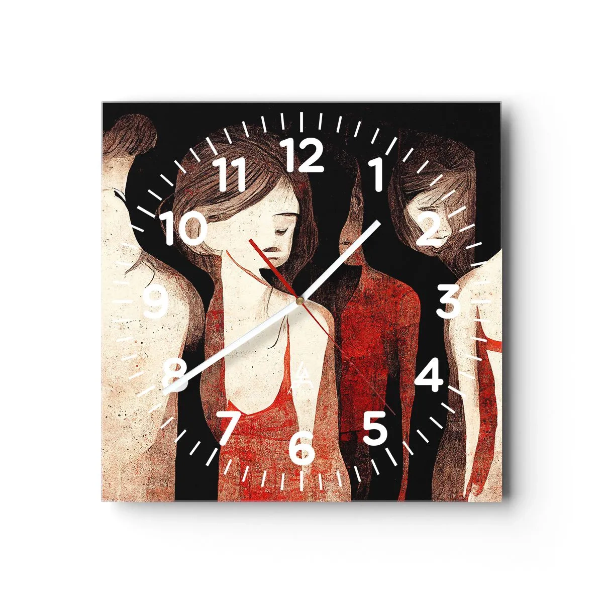 Relógio de parede - Relógio em vidro - Madonas das trevas - 40x40 cm