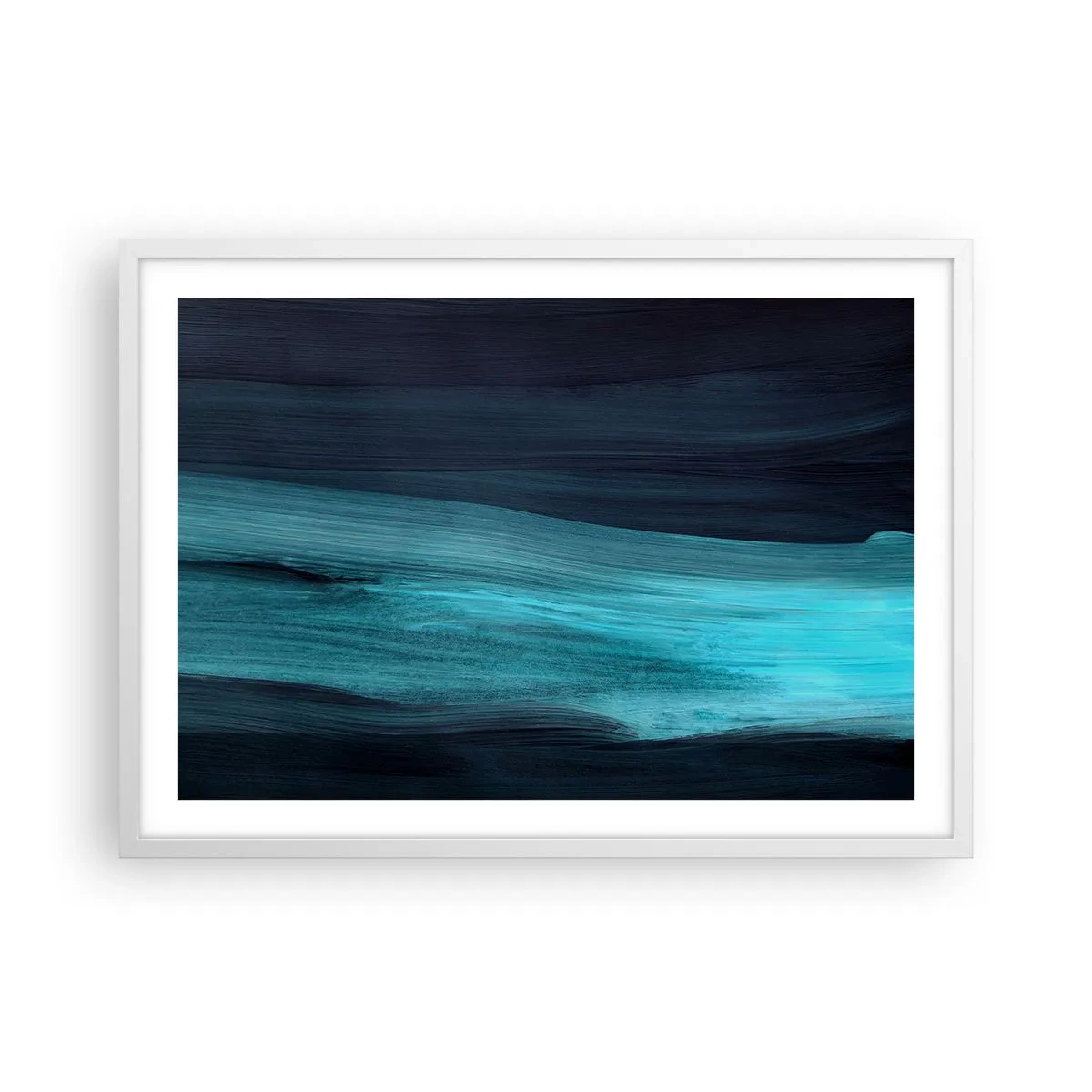 Pôster em moldura branca - Vá com o fluxo - 70x50 cm
