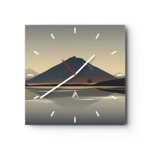 Relógio de parede - Relógio em vidro - Reflexo de espelho - 40x40 cm