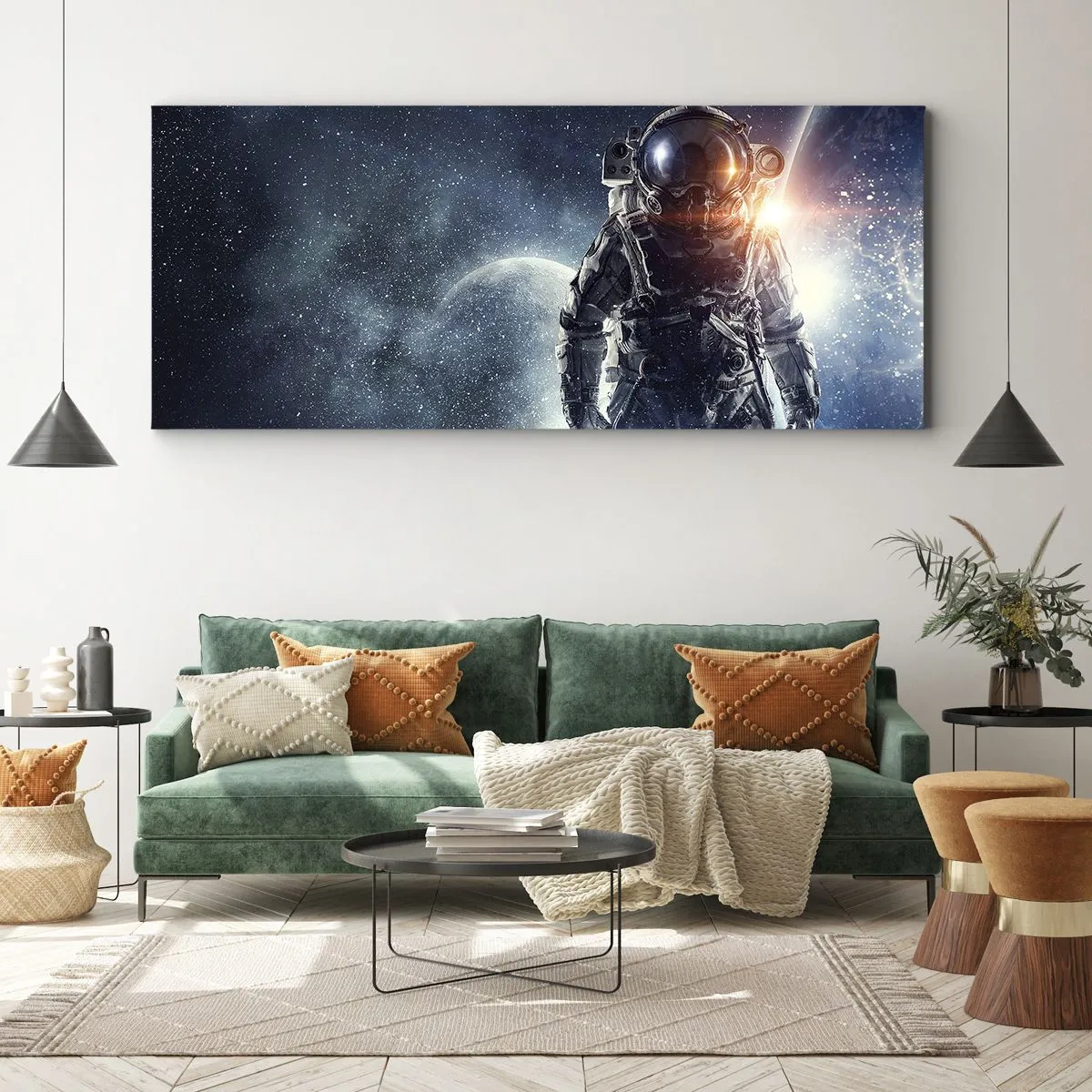 Quadro em tela - Aventura espacial - 100x40 cm