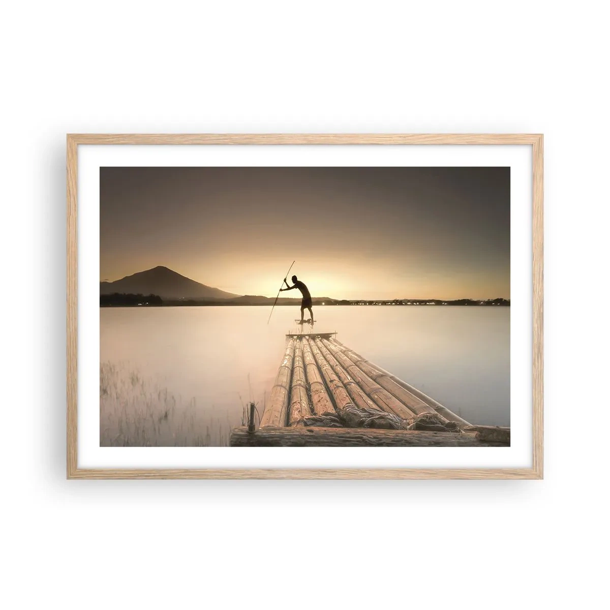 Pôster com moldura de carvalho claro - Antes de descansar - 70x50 cm