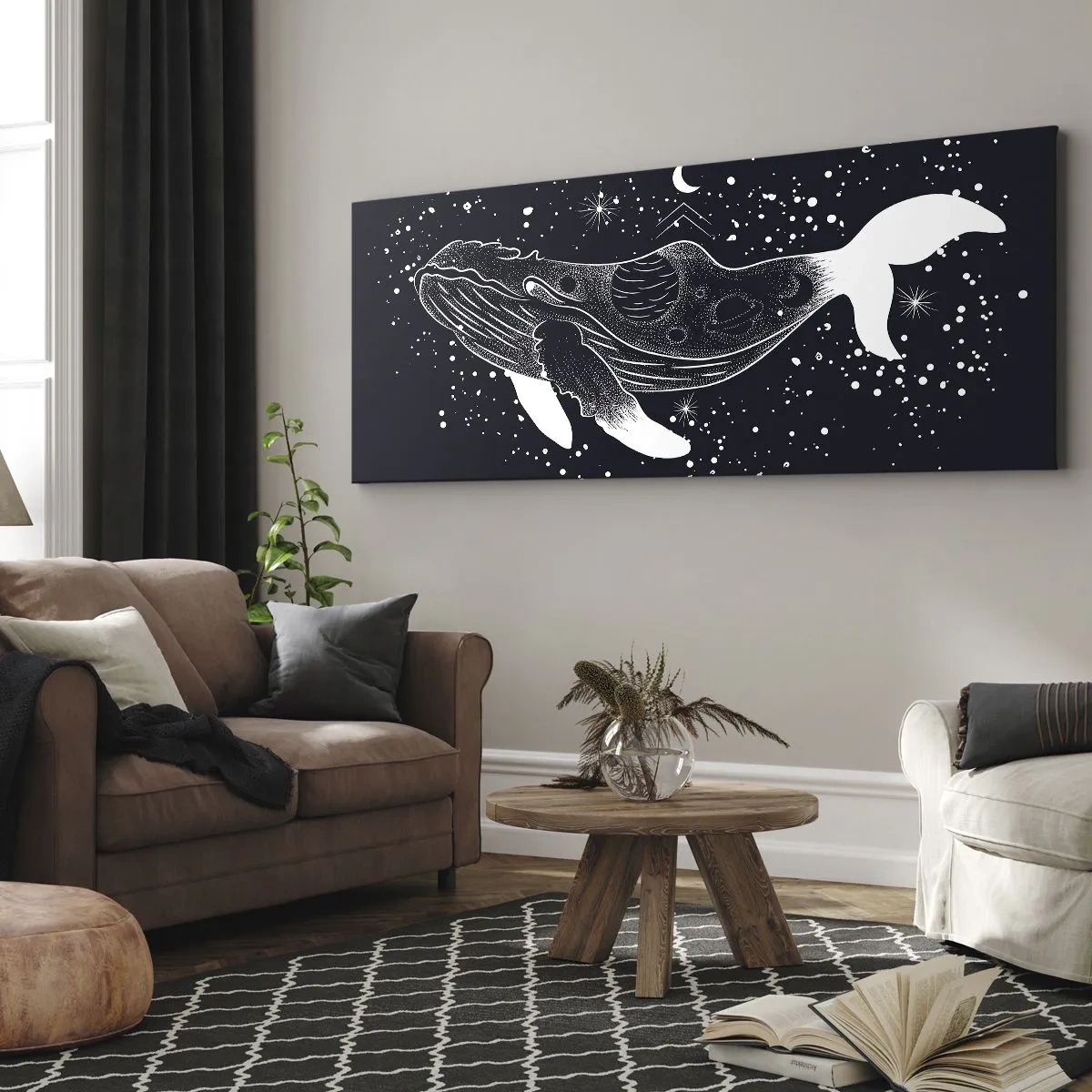 Quadro em tela - No oceano do universo - 160x50 cm