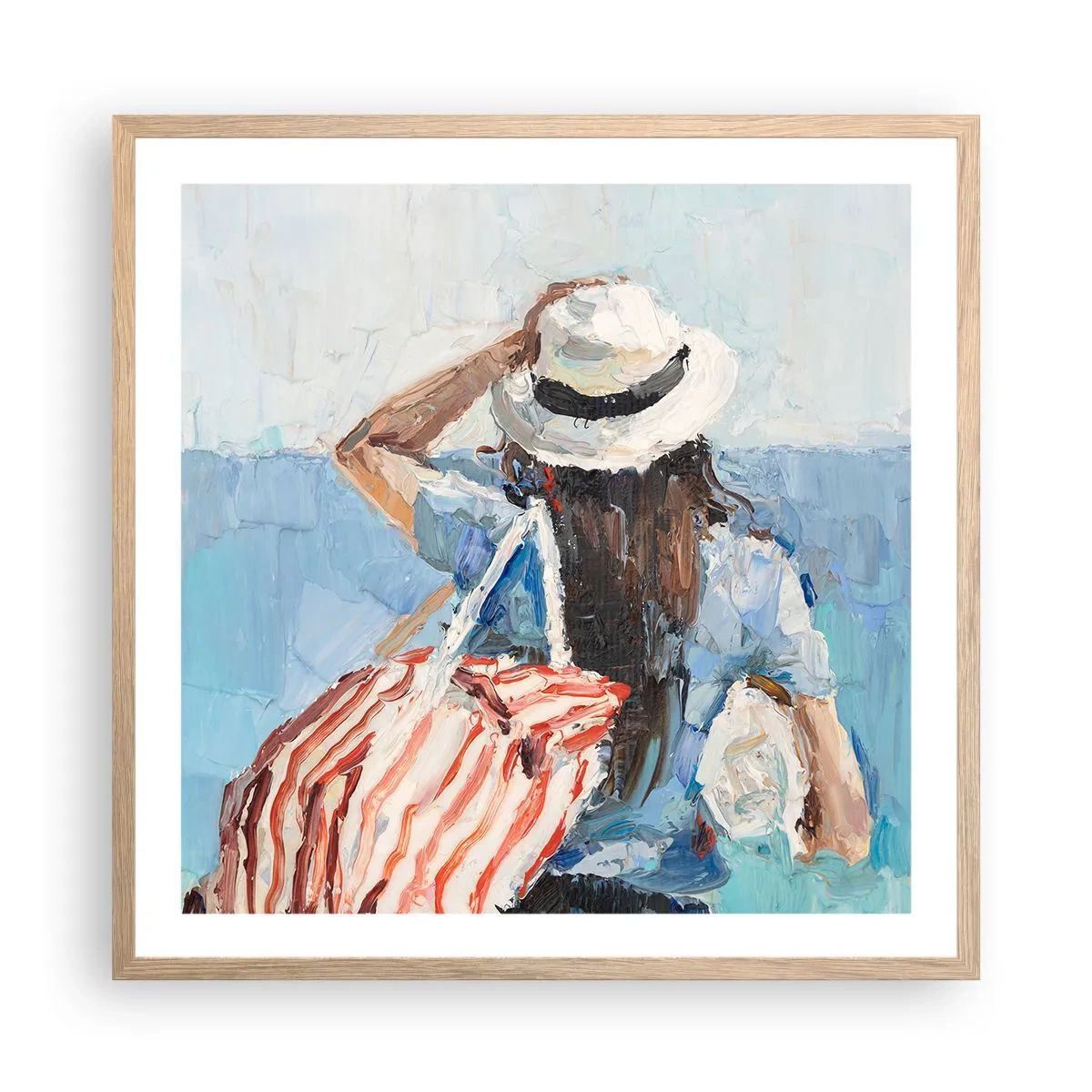 Pôster com moldura de carvalho claro - Bem-vindo às suas férias - 60x60 cm