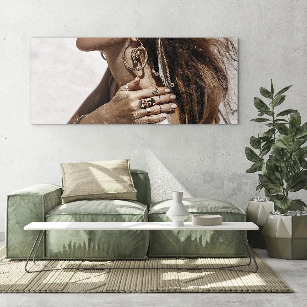 Quadro em vidro - A rainha da praia selvagem - 120x50 cm