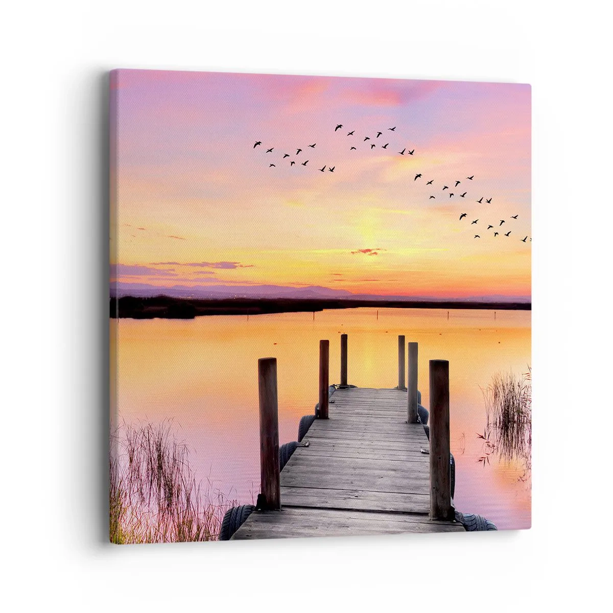 Quadro em tela - Silenciosa Alvorada Violeta  - 40x40 cm